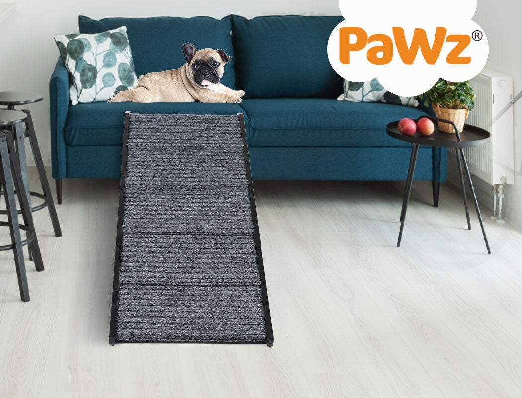 Pawz Dog Ramp Adjustable Height Stair for Bed Sofa Cat Dogs Folding Portable