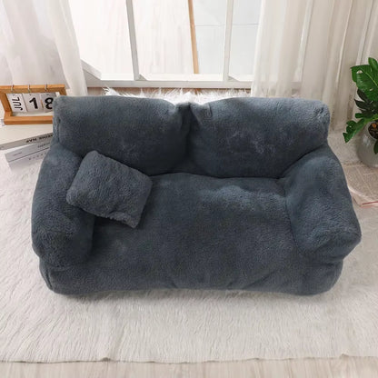 Comfortable Pet Couch Bed Soft Washable Non Slip Decoration Fashion Plush Cat Couch Bed for Kitty Cats Small Dogs Puppy