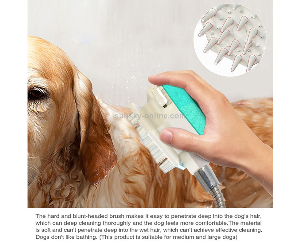 Pet Shower Brush Nozzle Comb Pet Shower(Lake Blue)