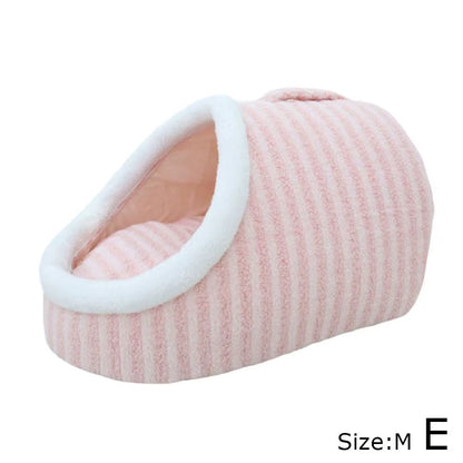 Warm Plush Pet Bed with Cover round Cat Bed Pet Mattress Cozy Cat Dog Sleeping Nest Cave for Small Dogs and Kittens in Winter