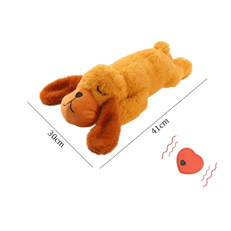 Heartbeat Dog Anxiety Relief Plush Toy Pet Comfortable Behavioral Training Play Aid Tool Soft Plush Sleeping Buddy for Small Dog