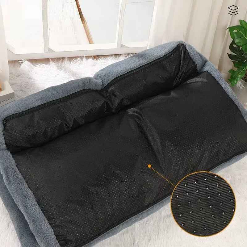 Comfortable Pet Couch Bed Soft Washable Non Slip Decoration Fashion Plush Cat Couch Bed for Kitty Cats Small Dogs Puppy