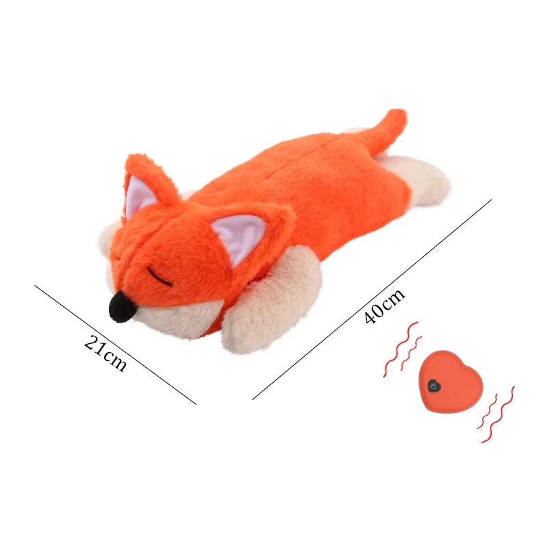 Heartbeat Dog Anxiety Relief Plush Toy Pet Comfortable Behavioral Training Play Aid Tool Soft Plush Sleeping Buddy for Small Dog