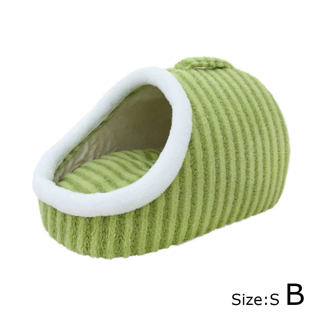 Warm Plush Pet Bed with Cover round Cat Bed Pet Mattress Cozy Cat Dog Sleeping Nest Cave for Small Dogs and Kittens in Winter