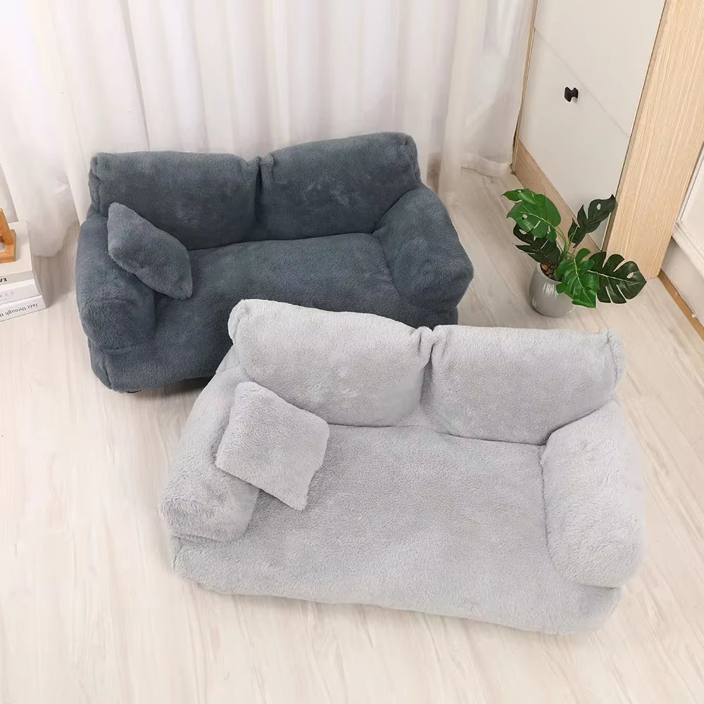 Comfortable Pet Couch Bed Soft Washable Non Slip Decoration Fashion Plush Cat Couch Bed for Kitty Cats Small Dogs Puppy