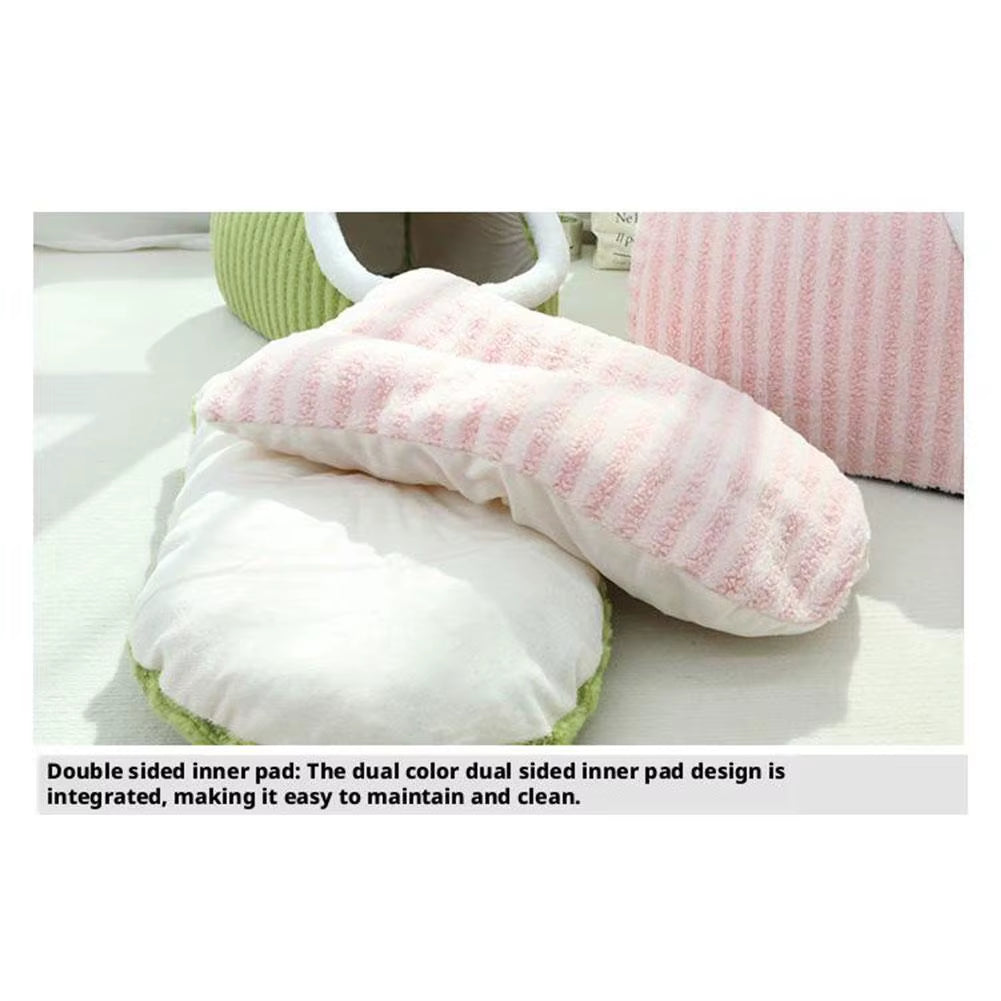 Warm Plush Pet Bed with Cover round Cat Bed Pet Mattress Cozy Cat Dog Sleeping Nest Cave for Small Dogs and Kittens in Winter