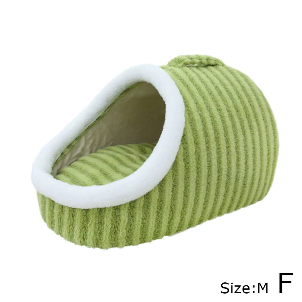 Warm Plush Pet Bed with Cover round Cat Bed Pet Mattress Cozy Cat Dog Sleeping Nest Cave for Small Dogs and Kittens in Winter