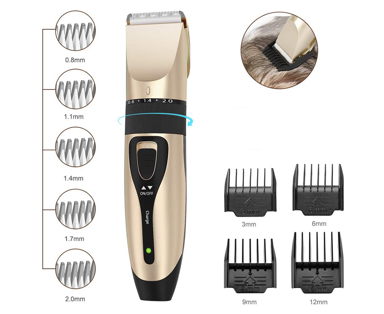 Lenoxx Pet/Dog Grooming Kit Cordless Clipper/Trimmer/Scissors Nail File Comb Set