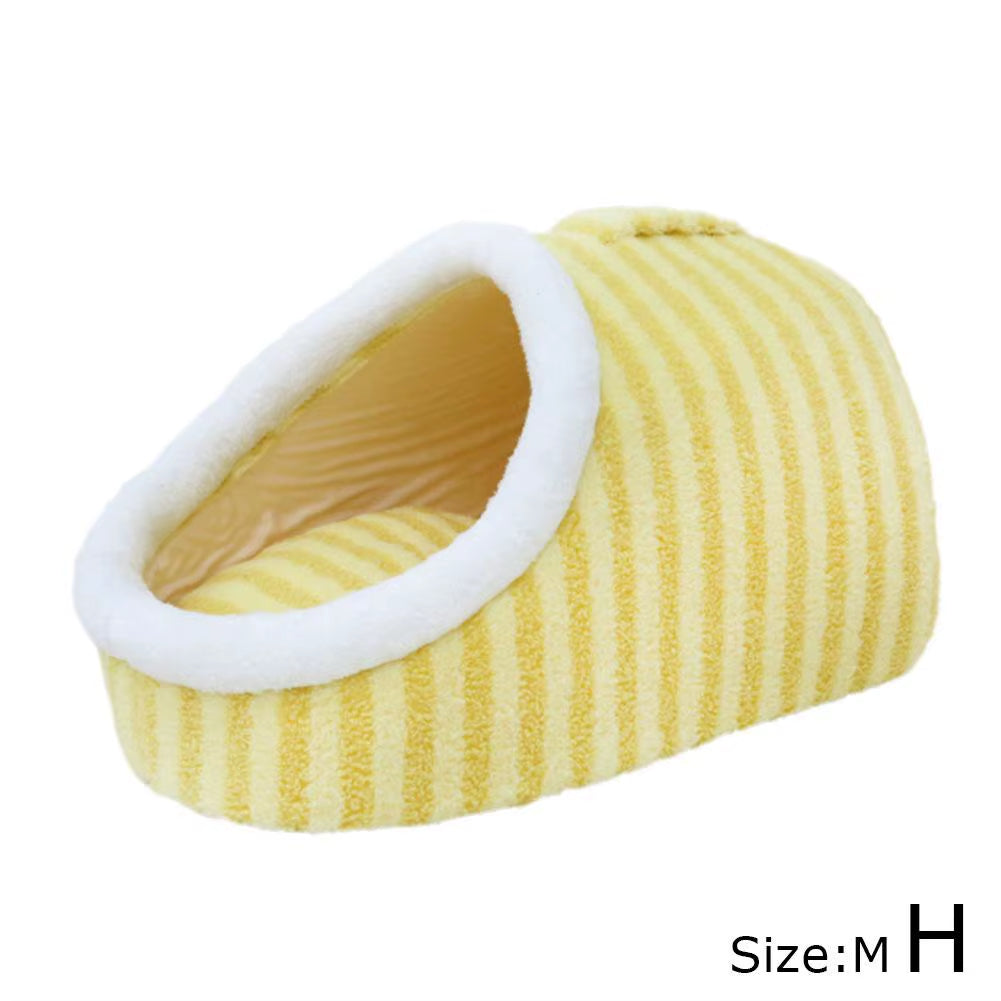 Warm Plush Pet Bed with Cover round Cat Bed Pet Mattress Cozy Cat Dog Sleeping Nest Cave for Small Dogs and Kittens in Winter