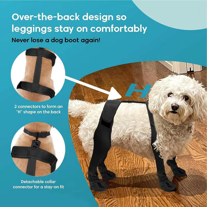 Dog Suspender Boots Waterproof Paw Protectors Soft Puppy Boots Non-Slip Dog Winter Shoes Adjustable Booties for Dogs Paws