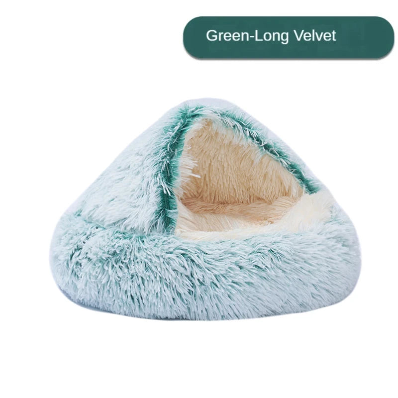 Plush Pet Cat Bed round Cat Cushion Cat House 2 in 1 Warm Cat Basket Pet Sleep Bag Cat Nest Kennel for Small Dog Cat Dog Bed