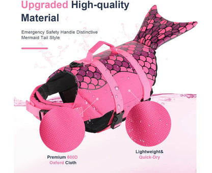 Large Dog Life Jacket, Dog Life Vests for Swimming, Float Coat Swimsuits Flotation Device Life Preserver Belt Lifesaver Flotation Suit for Pet Pink X-Small